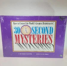 Vtg 30 SECOND MYSTERIES Brainteaser Game 144 Mysteries 2 + Players NIB Sealed 