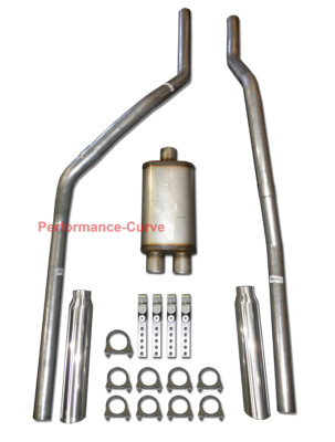 83-01 Chevrolet GMC S10 S15 Mandrel Bent Dual Exhaust w/ Xlerator Muffler