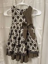 Unique Corsharano Knit Lined Girls size 6 Dress Teddy Bear Pattern