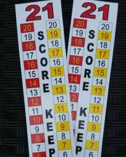Set of 2 Cornhole - Scoreboard Score Keeper Sign - Red and Yellow Checkers