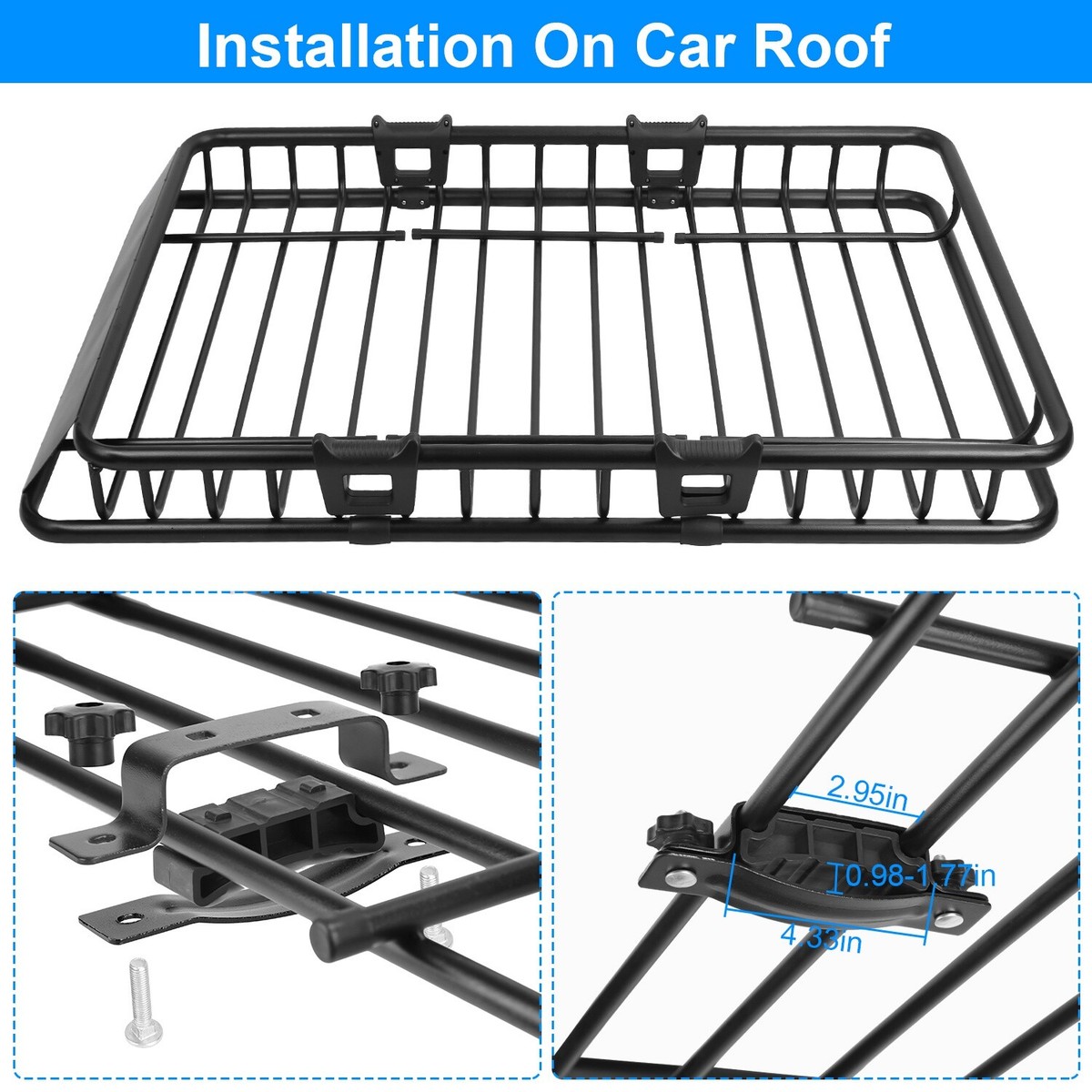 Tyger Roof Rack Carrier Basket Roof Mounted Cargo Tyger Auto Roof