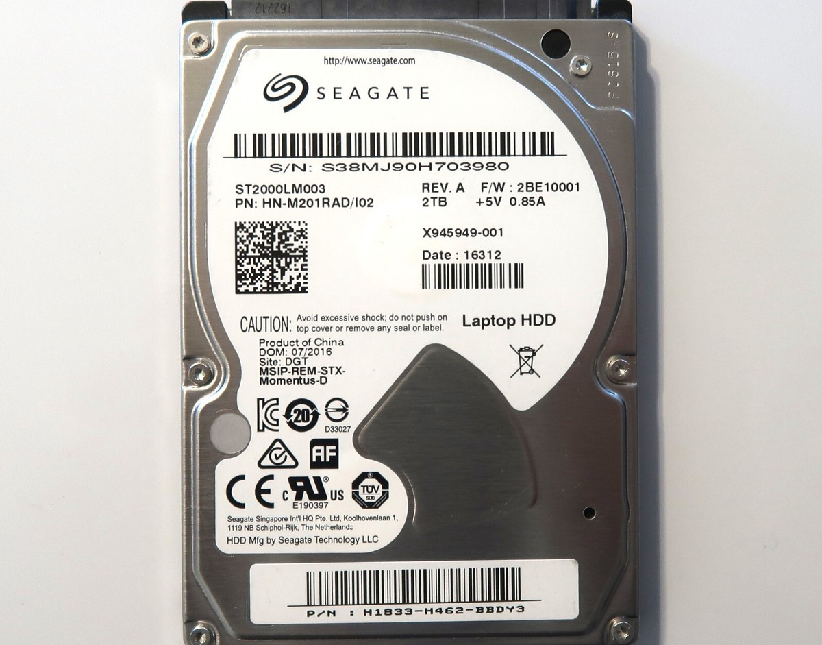 Seagate ST2000LM003 HN-M201RAD/I02 2BE10001 H1833-H462 (S38M) 2.5