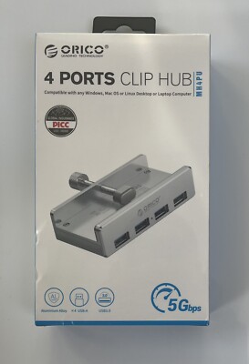 Orico Aluminiumlegierung 4-Port USB 3.0 Clip-Typ Desktop Hub 5V 2A für PC (MH4PU)S