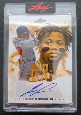 RONALD ACUNA JR AUTO MVP 2023 Leaf 40/176 Autograph Braves MLB NL 