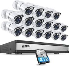 ZOSI 16CH 5MP PoE Security IP Camera CCTV System Night Vision Outdoor 24/7 4TB