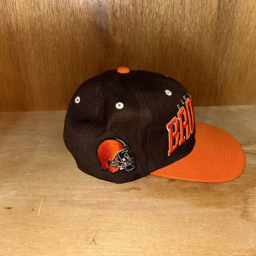 Cleveland Browns NFL Team Apparel Hat Brown with Orange Brim Adjustable Snapback - Picture 3 of 12