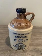 VTG PLATTE VALLEY Straight Corn Whiskey McCORMICK DISTILLING CROCK JUG EMPTY