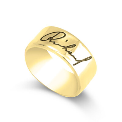 Personalized Signature Ring, Stacking Signature Ring, Handwriting Band Ring