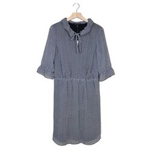 Banana Republic Womens M 3/4 Sleeve Tie Neck Dress with Pockets NEW