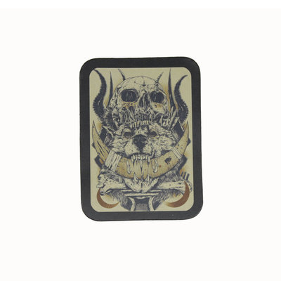 Biker Chopper Evil Wolf Skull Bones Totenkopf Echt Leder Aufnäher Leather Patch