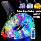 105FT 300 LED Solar Power String Fairy Lights 8 Modes Garden Outdoor Xmas Lamp