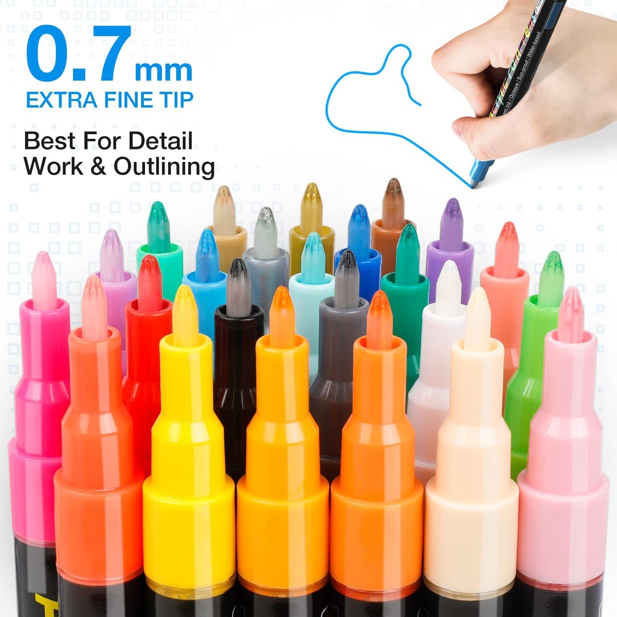 2-Pack White Acrylic Paint Pens Extra Fine Tip For Rocks