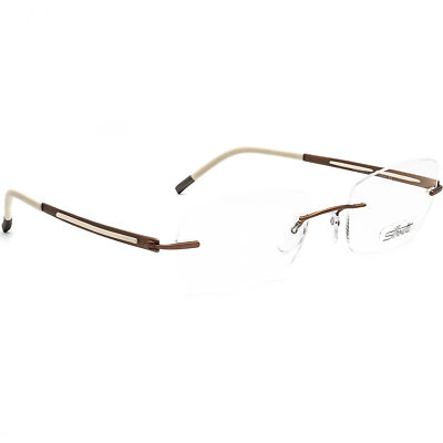 ステン Silhouette Eyeglasses 4365 40 6063 5263 Titan Rose Gold&White