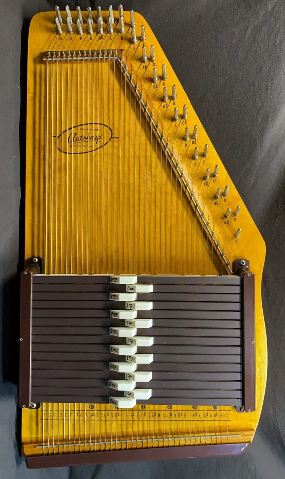 Años 60/70 Oscar Schmidt (Platatone) OS-15B Ámbar Antiguo Autoharp con Aglomerado Foto 2 de 4