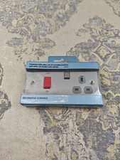 BG Brushed Steel Cooker switch & socket with neon & Grey inserts