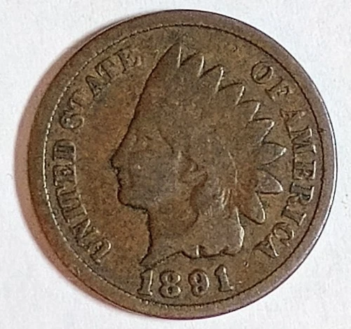 Indian Head Penny Lot of "1" VERY NICE 1891 GOOD OR BETTER°$ FREE SHIPPING $#B50