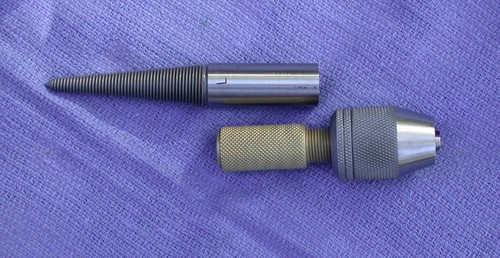 Vintage Set 5/16" Polishing Lathe Chuck Mandrel Spindle Set Brass Baldor Dental
