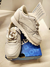 Toddler Classic SZ 6.5 M Reebok Leather Sneakers White Light Grey Logo NIB  FS 