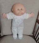 cabbage patch kids '91 Hasbro HM P7 bald brown eyes teal signature