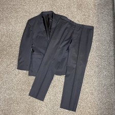 Hugo Boss Men's Ryan4 Win2 Gray 100 Wool Two Button Suit Size 40 Jacket Pants