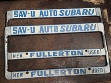 NOS SAV-U Subaru Fullerton California License Frames Brat XT DL GL Wagon JDM