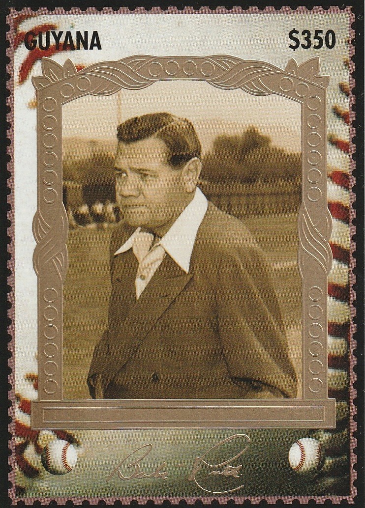 1994 Guyana Babe Ruth Sultan of Swat Stamp Cards $350 Babe Ruth #5 HOF