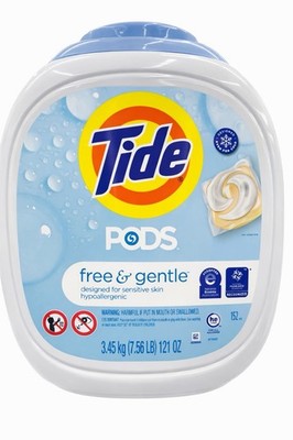 New Tidee Pods Laundry Detergent, Free and Gentle Pods, 152 Count Clean Wash