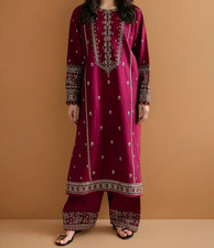 Embroidered - 2 Pieces - Stitched Cotton Pakistani Outfit