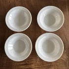 4 Anchor Hocking 928 White Milk Glass Soup Cereal Bowls 6 1/2"d ovenproof