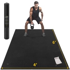 Large Exercise Mat for Home Workout, 8'x6'/7'x5'/6'x4' 7 mm Extra Thick Exe...