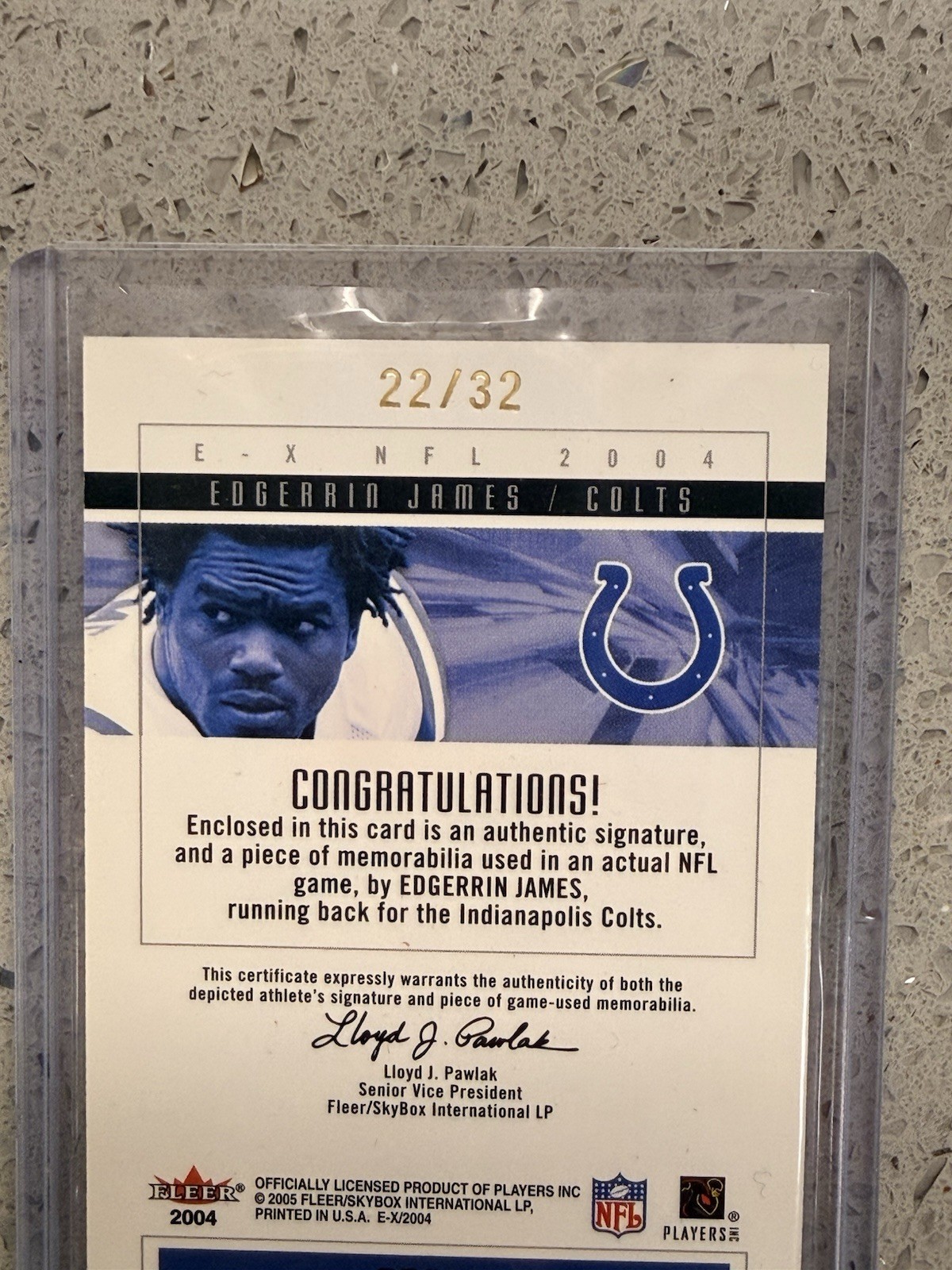 Indianapolis Colts Lot Of 6, PSA GAME WORN PATCH SHIMMER Faulk, Sanders James view 7