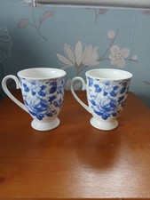 Pair of Royal Grafton Blue & White Mugs