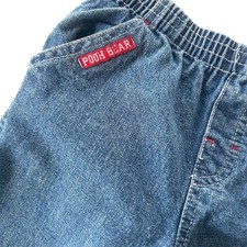 Vintage Disney Pooh Bear Baby Denim Jeans Blue Elastic Waist Unisex