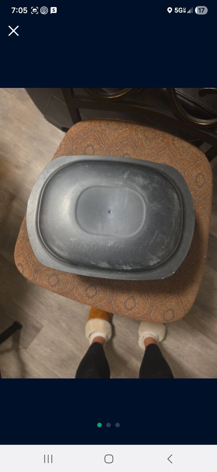 Tupperware Gray Oval Microwave Safe Plastic Baking Dish 3.3L with Lid