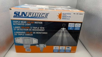 Sunforce 1600074 Triple Head Solar Motion Security Light 180 LED 1500LM Open Box