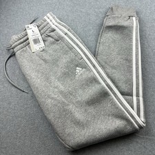 ADIDAS Women s 3-Stripes Fleece Cuffed Pants IL3282 Gray Heather Size Large NWT