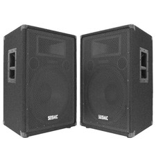 Seismic Audio Pair 15" Passive PA Speakers Titanium Horn FL-15P