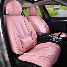 Front Seat Covers Waterproof Nappa Leather Pink Universal Fit Coverado Seats Front Seat Covers Waterproof Nappa Leather Pink Universal Fit Coverado Seats