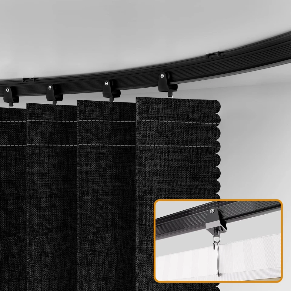 Divisor de habitación estilo acordeón con riel de techo plegable cortina divisoria fácil Foto 3 de 4