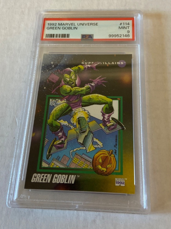 1992 Marvel Universe #114 GREEN GOBLIN PSA 9 MINT Super Villains
