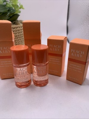 Peach & Lily Ginger Melt Oil Cleanser Travel MINI 0.16oz/5ml Each x4 NEW & FRESH