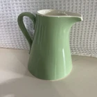 Vintage Green Ceramic Creamer Or Small Pitcher / Handle