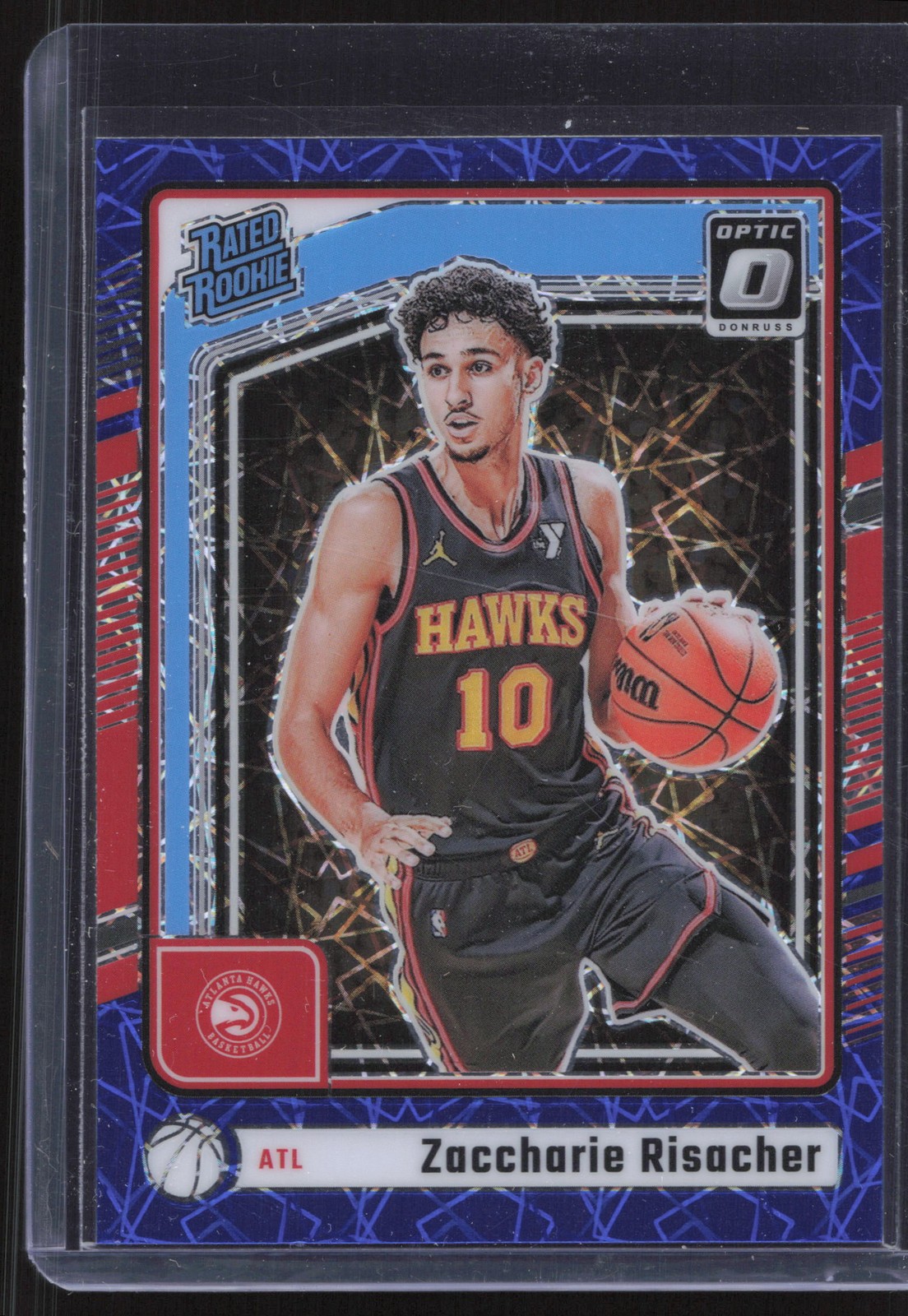 2024-25 Donruss Optic #268 Zaccharie Risacher Blue Velocity