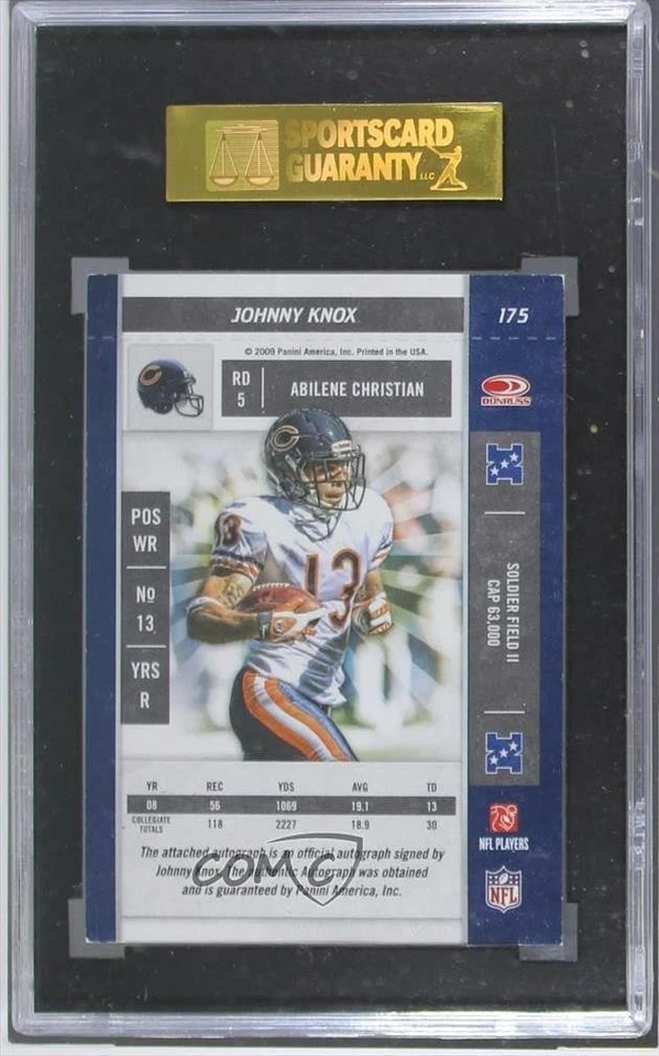 2009 Playoff Contenders Johnny Knox #175 SGC 88 Rookie Auto RC - Image 2 of 2