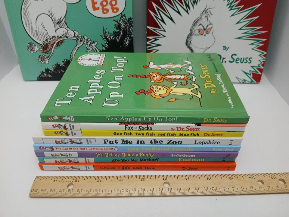 10 Dr Seuss Children’s Book Lot Hardcover Horton Grinch Christmas One Fish Two - Image 2 of 4