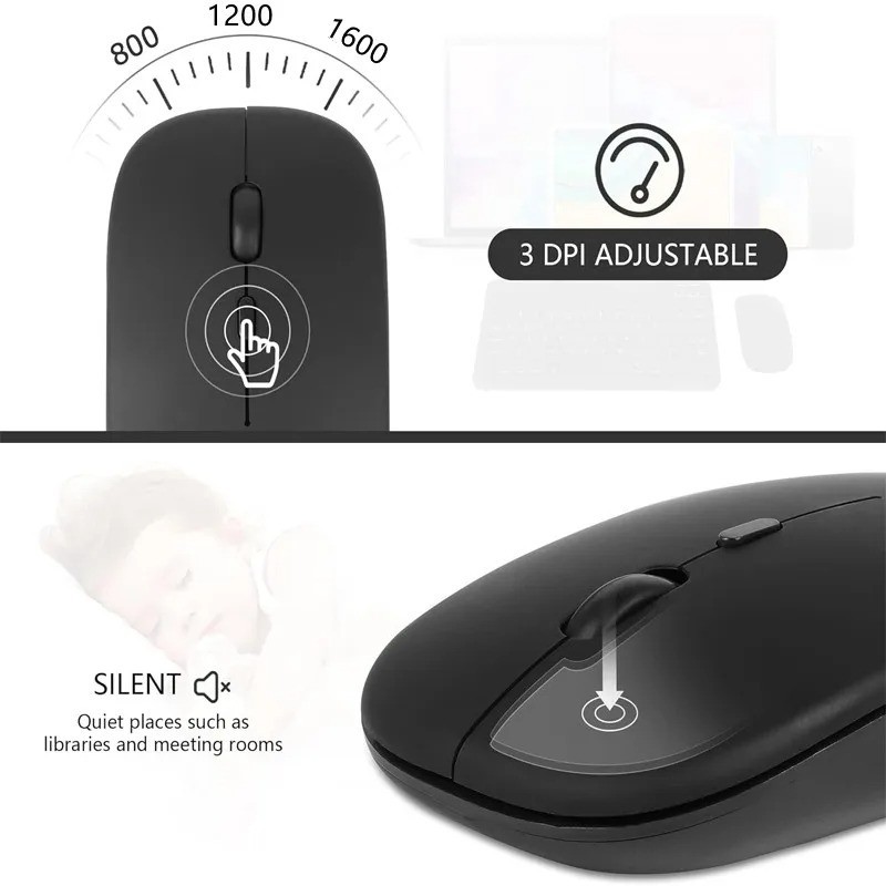 Mouse óptico inalámbrico USB portátil de 2.4GHz, varios colores, modos duales, USA, imagen 6