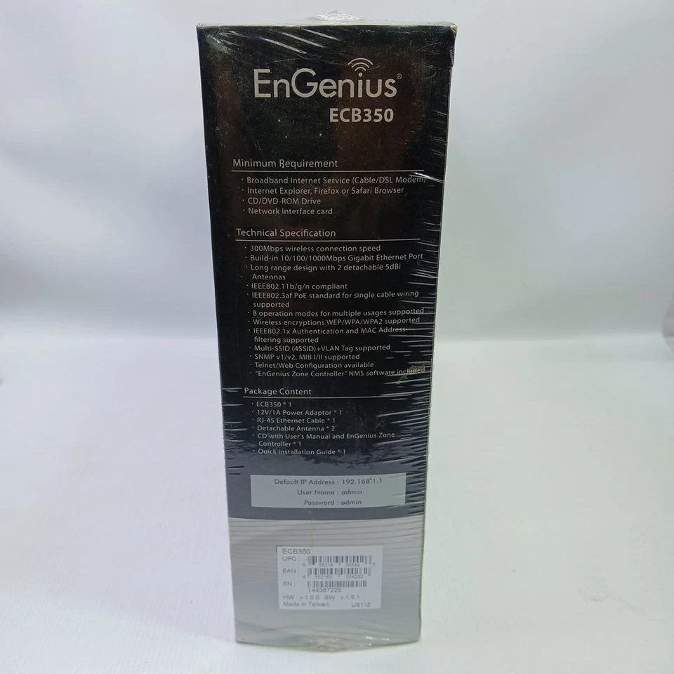 EnGenius ECB350 Wireless-N 300 Mbps Long Range Gigabit Access Point PoE - NEW - Image 3 of 4