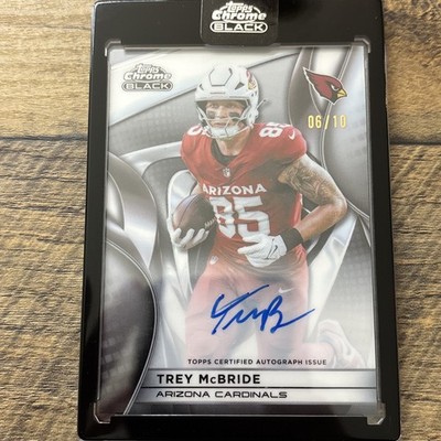 Topps 2025 Chrome Black Football Trey McBride Auto AU-TM 06/10 Cardinals
