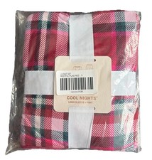 Soma Cool Nights Long Sleeve Pajama Pant Set Womans Small Restful Plaid Red NWT