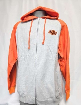 Mens Profile Varsity NCAA OSU Oklahoma State Cowboys Full Zip Up B&T Jacket